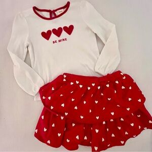 Gymboree Valentine Cutie Be Mine Heart Skort Set